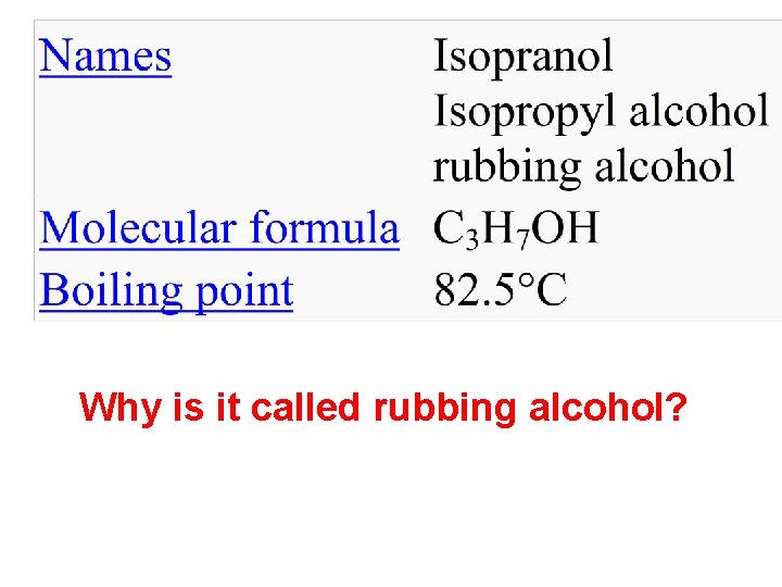 Why is it called rubbing alcohol? 