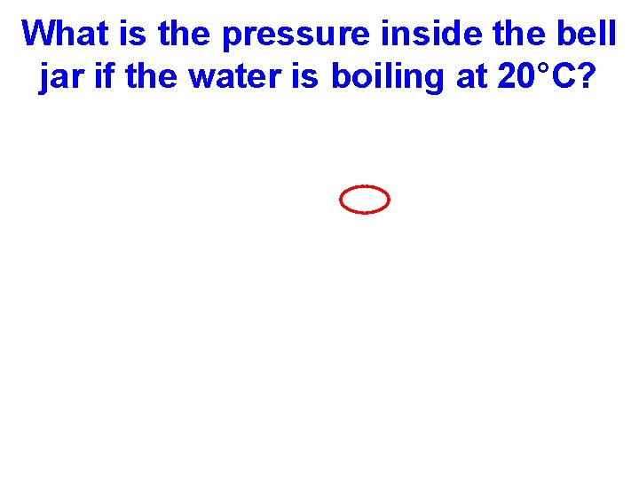 What is the pressure inside the bell jar if the water is boiling at