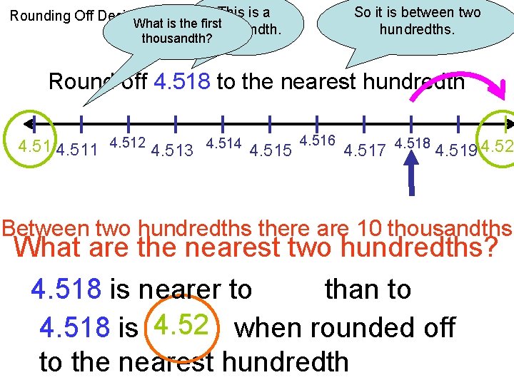 This is a Rounding Off Decimals What is the first thousandth? So it is