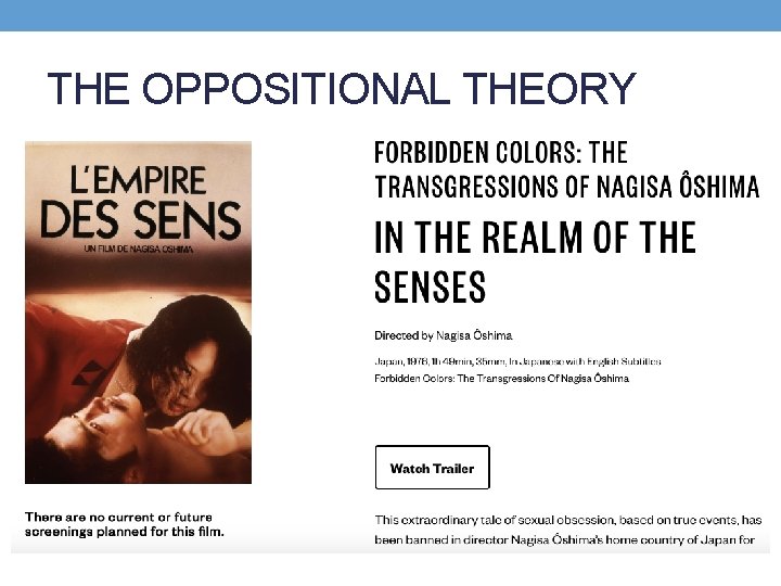 THE OPPOSITIONAL THEORY 
