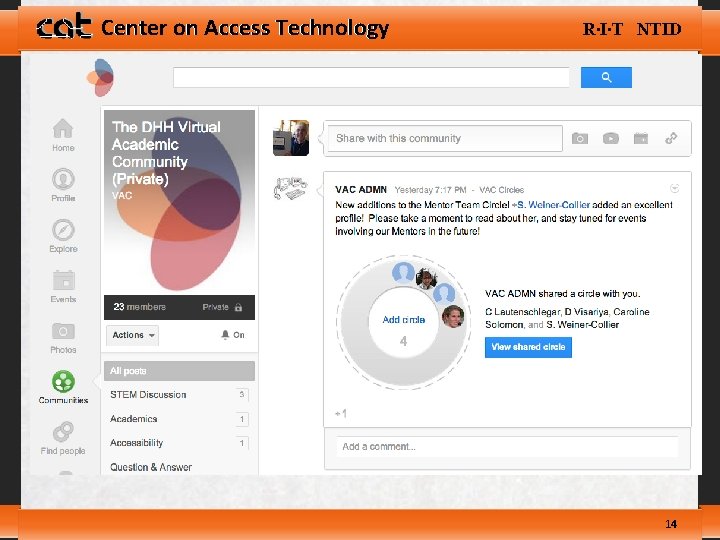 Center on Access Technology R∙I∙T NTID 14 