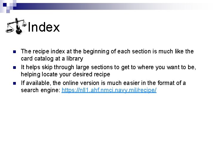 Index n n n The recipe index at the beginning of each section is Index n n n The recipe index at the beginning of each section is
