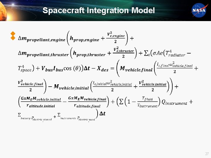 Spacecraft Integration Model u 27 