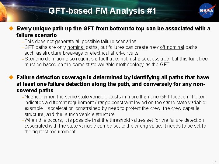 GFT-based FM Analysis #1 u Every unique path up the GFT from bottom to