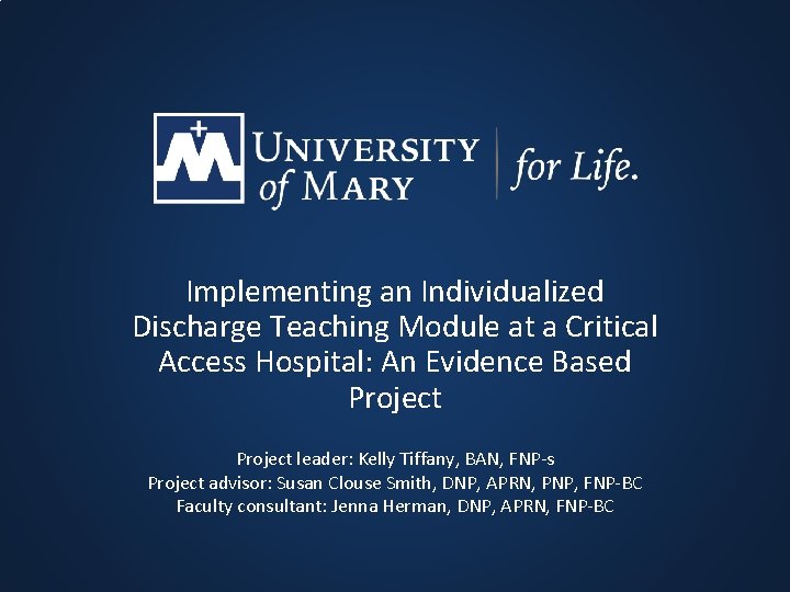 Implementing an Individualized Discharge Teaching Module at a Critical Access Hospital: An Evidence Based