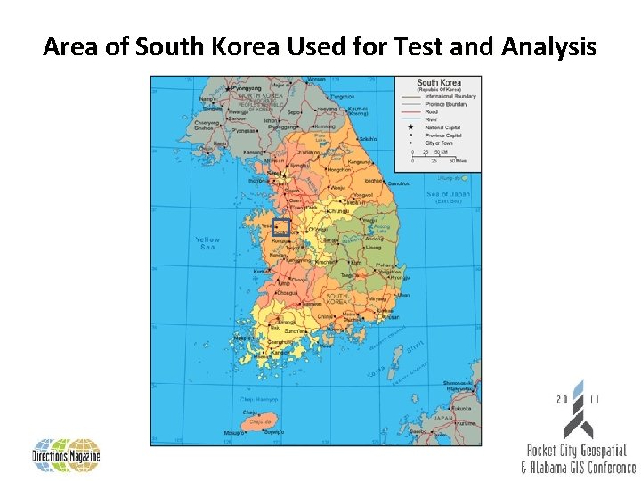 Area of South Korea Used for Test and Analysis 