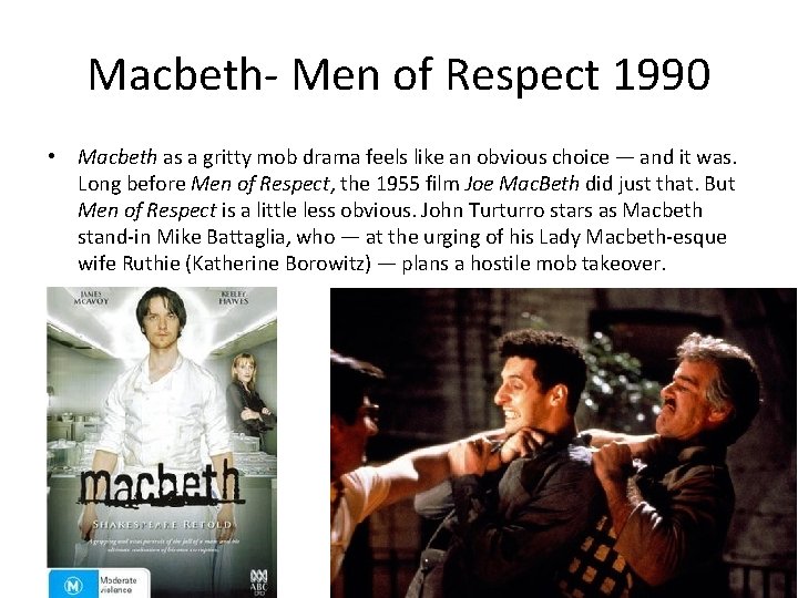 Macbeth- Men of Respect 1990 • Macbeth as a gritty mob drama feels like Macbeth- Men of Respect 1990 • Macbeth as a gritty mob drama feels like