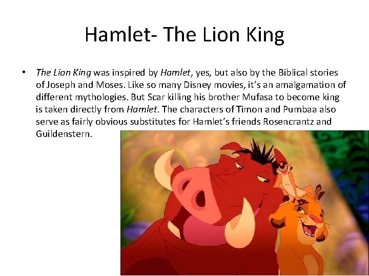 Hamlet- The Lion King • The Lion King was inspired by Hamlet, yes, but Hamlet- The Lion King • The Lion King was inspired by Hamlet, yes, but