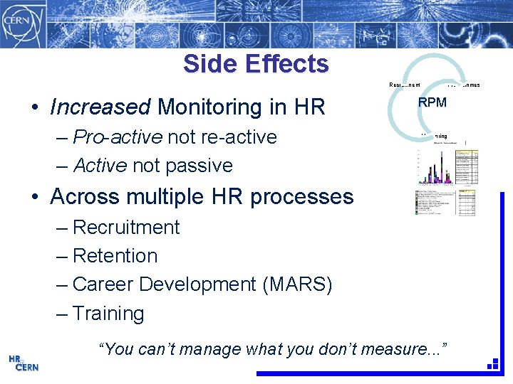 Side Effects Recruitment • Increased Monitoring in HR – Pro-active not re-active – Active