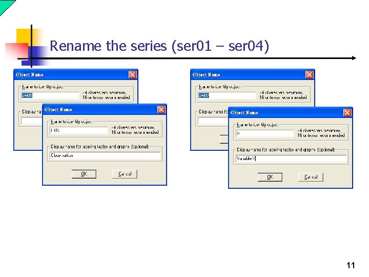 Rename the series (ser 01 – ser 04) 11 