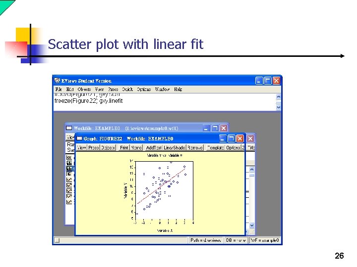 Scatter plot with linear fit 26 