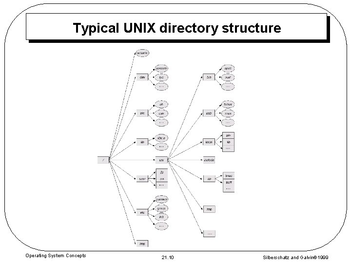 Typical UNIX directory structure Operating System Concepts 21. 10 Silberschatz and Galvin 1999 