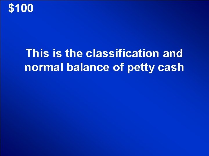 © Mark E. Damon - All Rights Reserved $100 This is the classification and