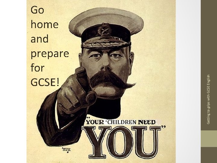 CHILDREN Getting to grips with GCSE English Go home and prepare for GCSE! 