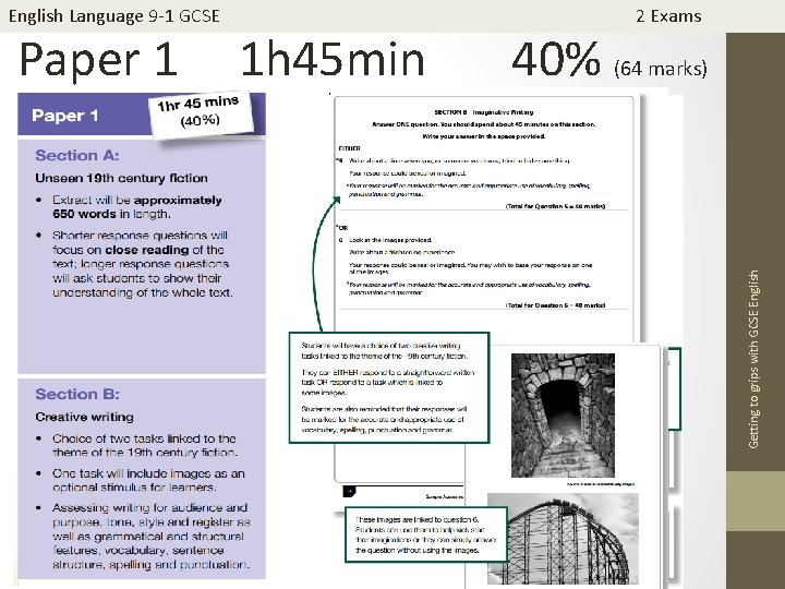Paper 1 1 h 45 min 2 Exams 40% (64 marks) Getting to grips