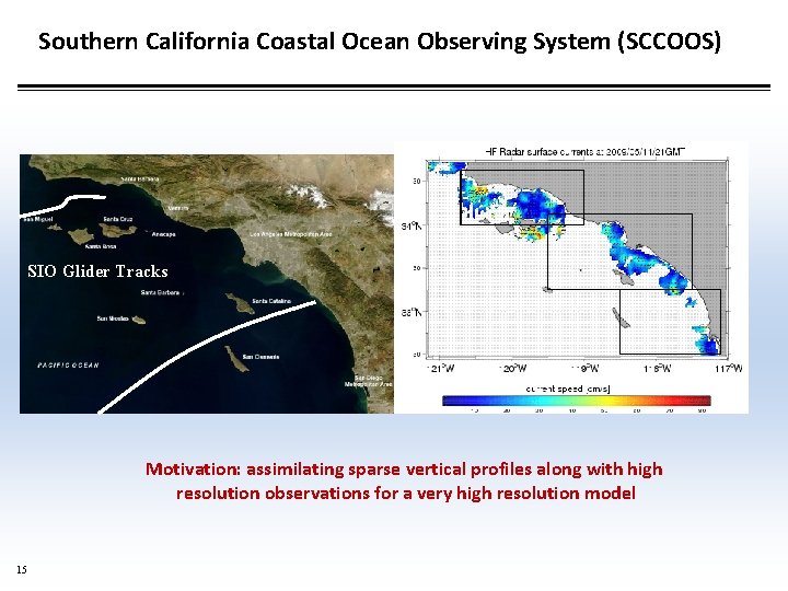 Southern California Coastal Ocean Observing System (SCCOOS) SIO Glider Tracks Motivation: assimilating sparse vertical