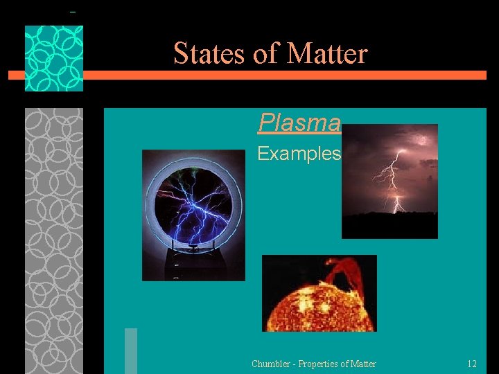 States of Matter Plasma Examples Chumbler - Properties of Matter 12 