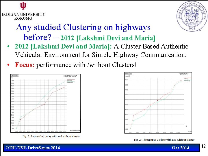 Any studied Clustering on highways before? – 2012 [Lakshmi Devi and Maria] • 2012