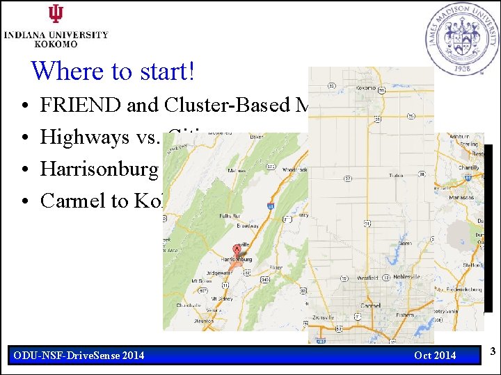 Where to start! • • FRIEND and Cluster-Based MAC Protocol Highways vs. Cities Harrisonburg