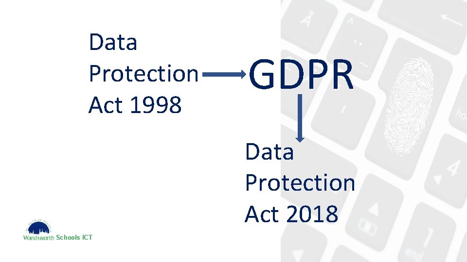 Data Protection Act 1998 GDPR Data Protection Act 2018 Schools ICT 