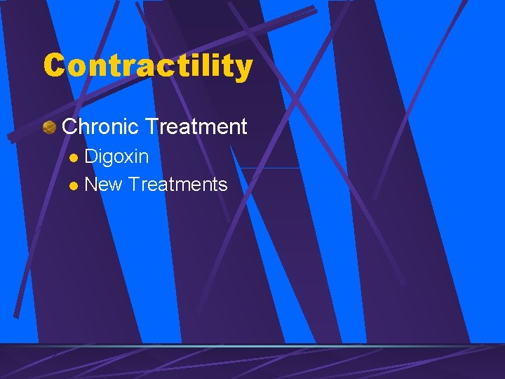 Contractility Chronic Treatment Digoxin l New Treatments l 