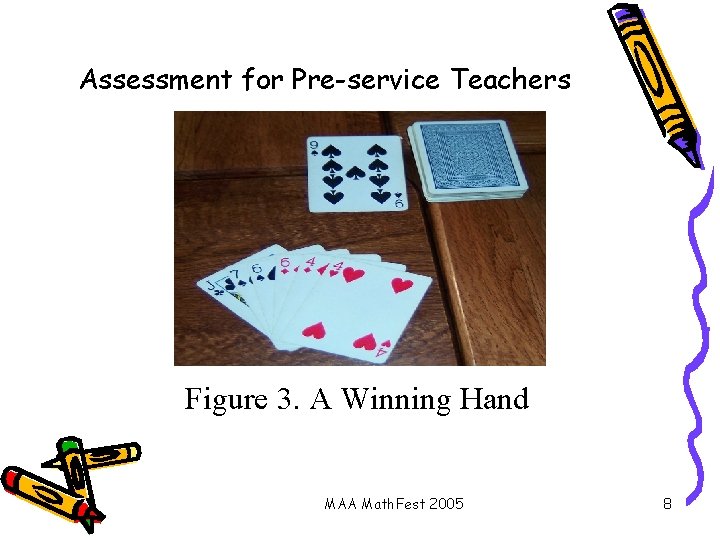 Assessment for Pre-service Teachers Figure 3. A Winning Hand MAA Math. Fest 2005 8