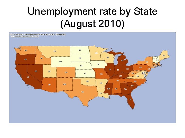 Unemployment rate by State (August 2010) 