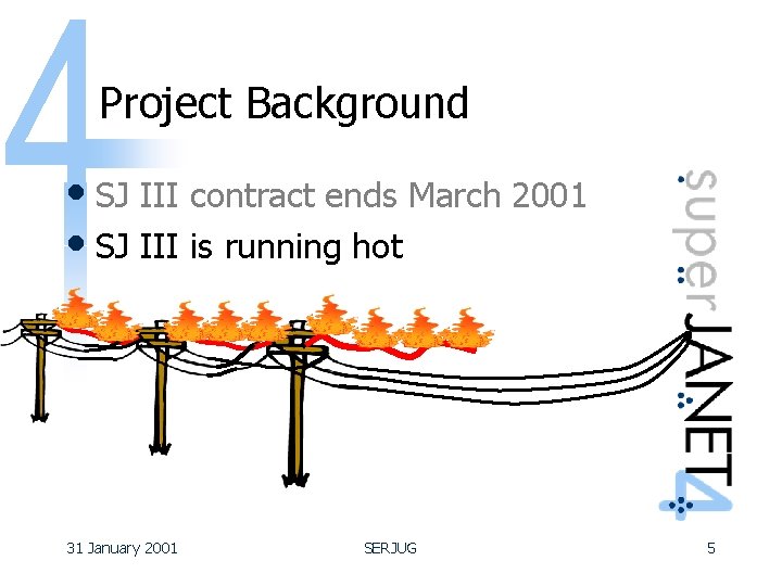 Project Background • SJ III contract ends March 2001 • SJ III is running