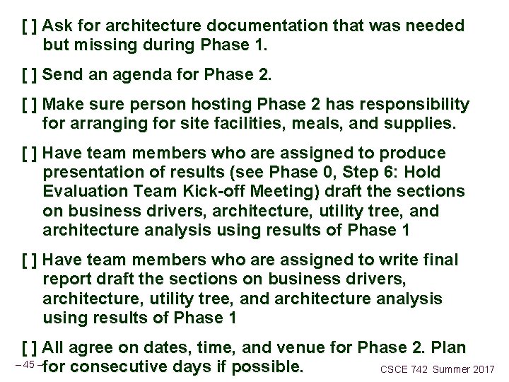 [ ] Ask for architecture documentation that was needed but missing during Phase 1.