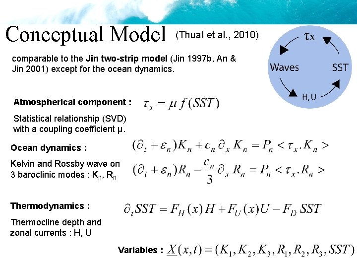 Conceptual Model (Thual et al. , 2010) comparable to the Jin two-strip model (Jin Conceptual Model (Thual et al. , 2010) comparable to the Jin two-strip model (Jin
