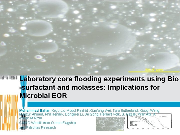 Laboratory core flooding experiments using Bio -surfactant and molasses: Implications for Microbial EOR Mohammad