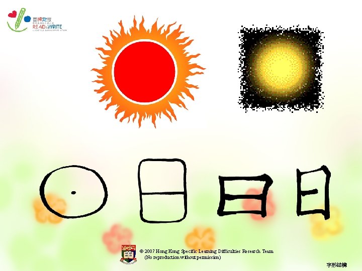 © 2007 Hong Kong Specific Learning Difficulties Research Team (No reproduction without permission) 字形結構