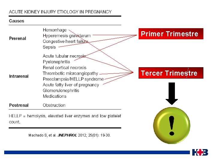 Primer Trimestre Tercer Trimestre Machado S, et al. JNEPHROL 2012; 25(01): 19 -30. 