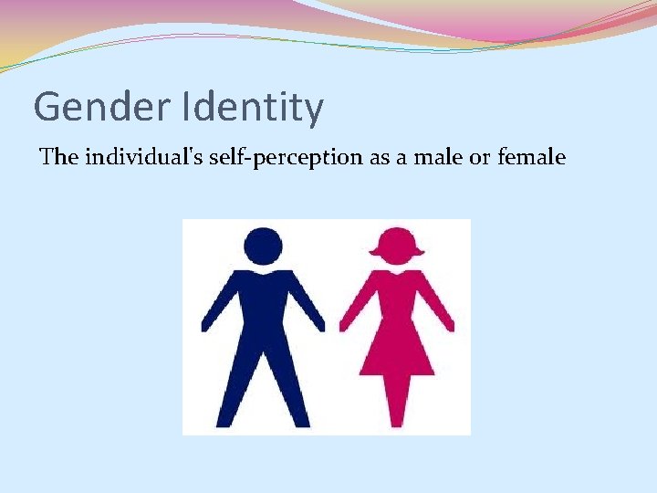 Gender Identity The individual's self-perception as a male or female Gender Identity The individual's self-perception as a male or female