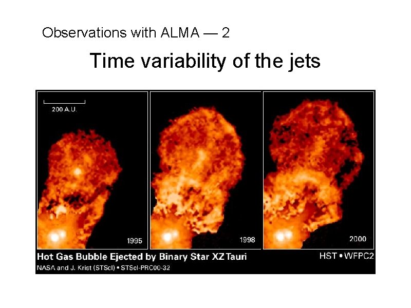 Observations with ALMA — 2 Time variability of the jets 