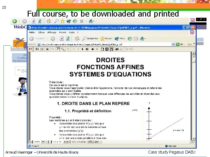 15 Full course, to be downloaded and printed Arnaud Haeringer – Université de Haute