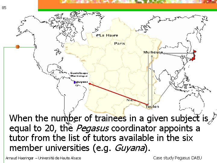 85 When the number of trainees in a given subject is equal to 20,