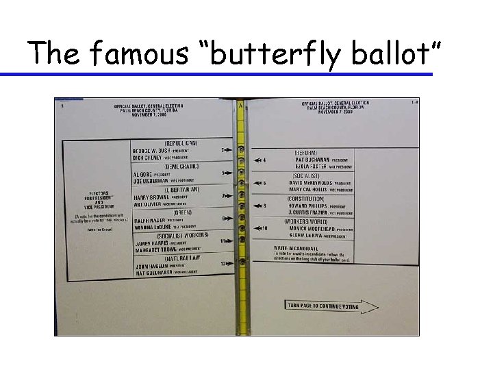 The famous “butterfly ballot” 
