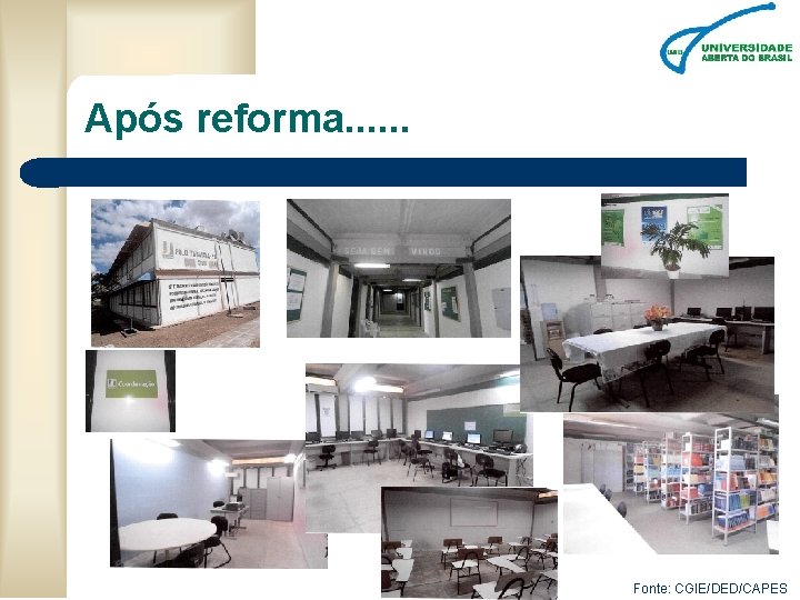 Após reforma. . . Fonte: CGIE/DED/CAPES 
