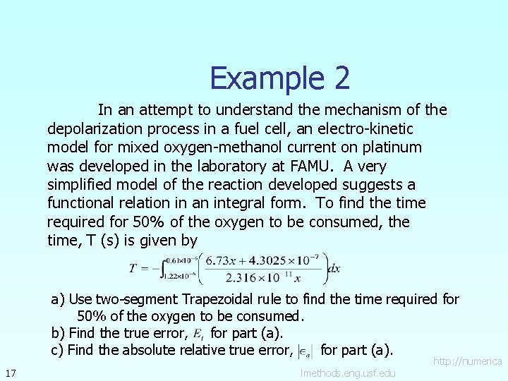 Example 2 In an attempt to understand the mechanism of the depolarization process in