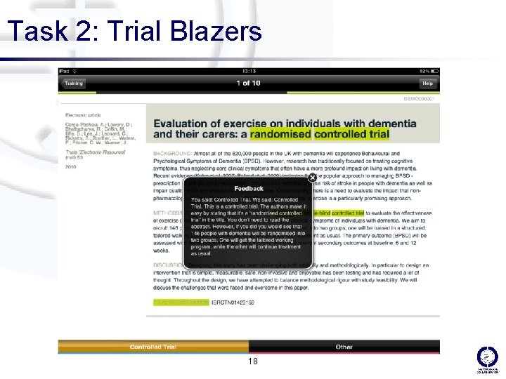 Task 2: Trial Blazers 18 