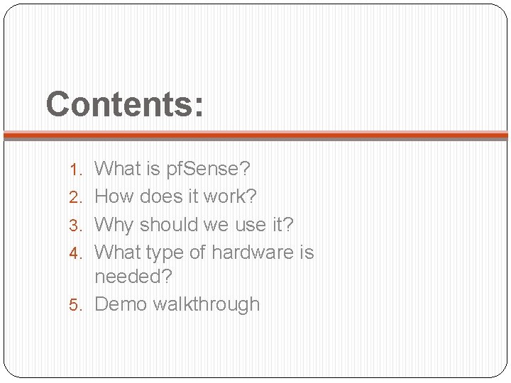 Contents: 1. What is pf. Sense? 2. How does it work? 3. Why should