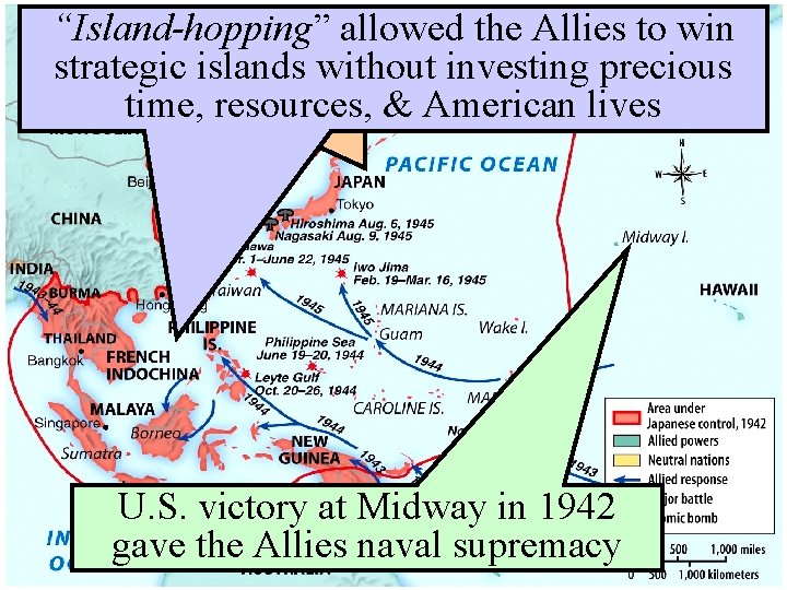 “Island-hopping” allowed the. Tokyo Allies on to win The Doolittle Raid on strategic islands