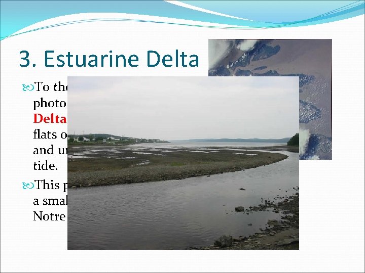 3. Estuarine Delta To the right is a satellite photo of the Amazon Delta,