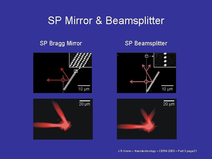 SP Mirror & Beamsplitter SP Bragg Mirror 10 µm 20 µm SP Beamsplitter 10