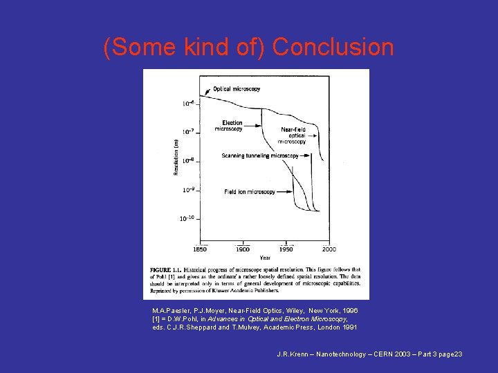 (Some kind of) Conclusion M. A. Paesler, P. J. Moyer, Near-Field Optics, Wiley, New