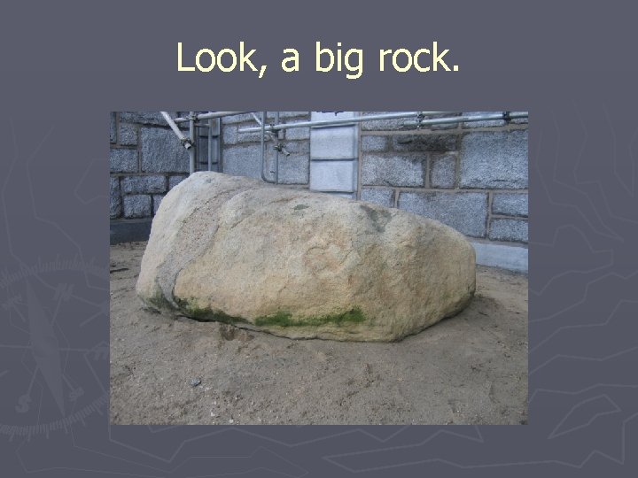 Look, a big rock. 