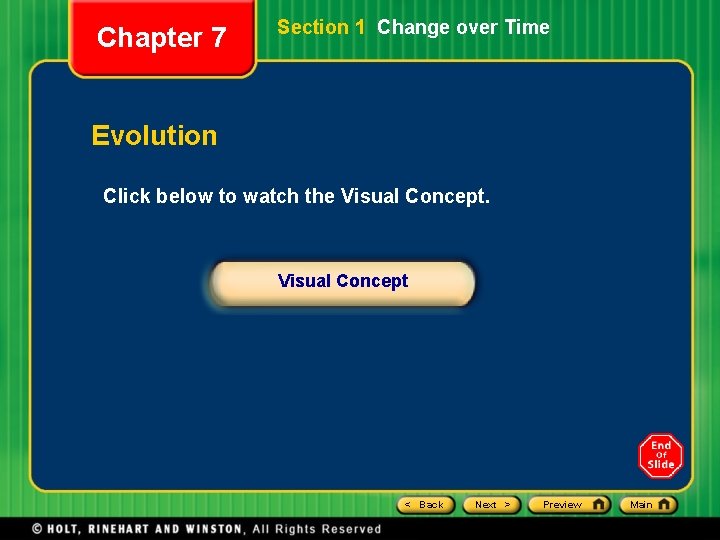 Chapter 7 Section 1 Change over Time Evolution Click below to watch the Visual