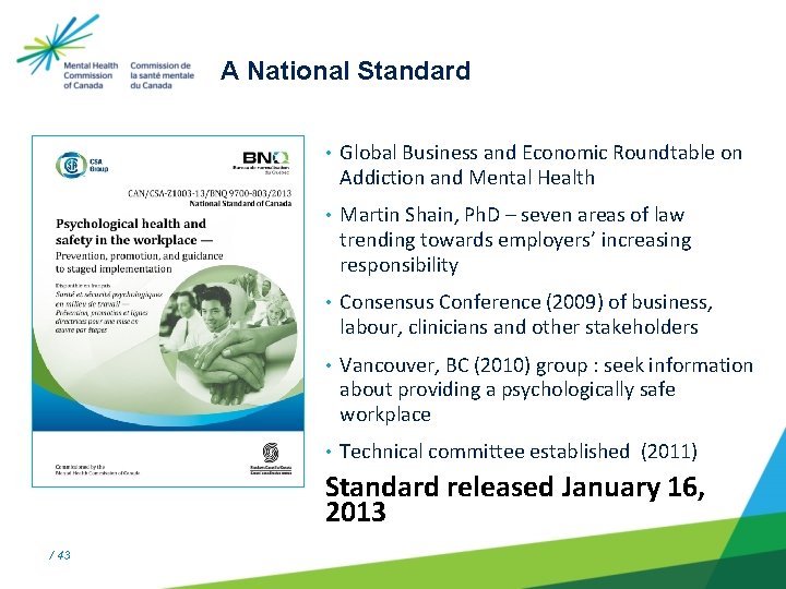 A National Standard • Global Business and Economic Roundtable on Addiction and Mental Health