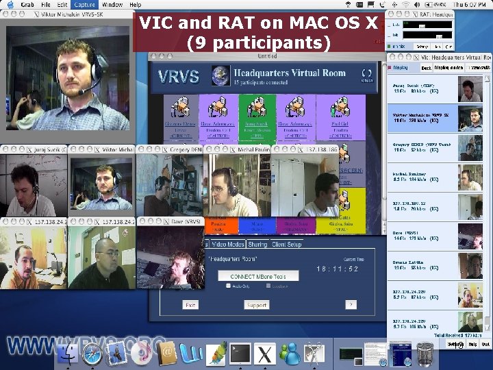 VIC and RAT on MAC OS X (9 participants) On Mac OS X 13